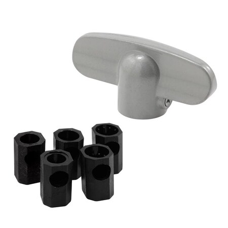 Prime-Line 2.4 in. L Die-Cast Silver Zinc Universal Casement Tee Handles 2 pk H 3885